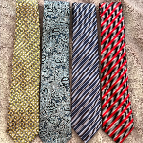 Ermenegildo Zegna Yellow Blue Purple and Red Tie Set